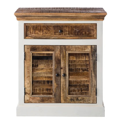 Alfie Solid Mango Wood Sideboard With 2 Doors 1 Drawer In Oak