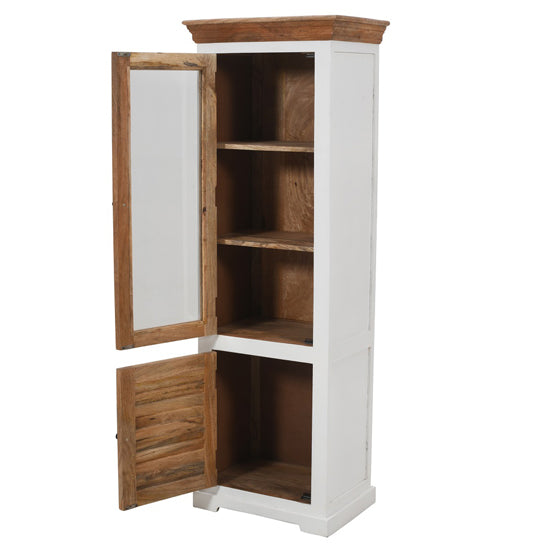 Alfie Wood Display Cabinet With 1 Doors 3 Shelves In Oak