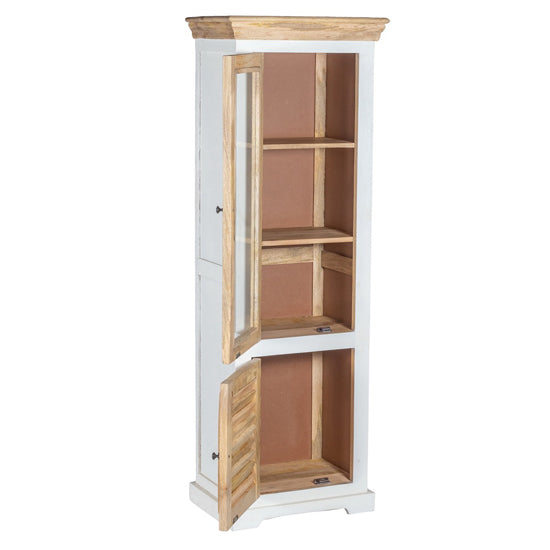 Alfie Wood Display Cabinet With 1 Doors 3 Shelves In Oak
