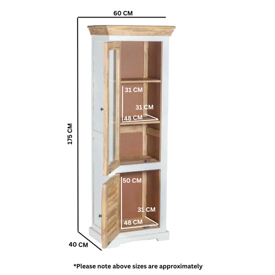 Alfie Wood Display Cabinet With 1 Doors 3 Shelves In Oak
