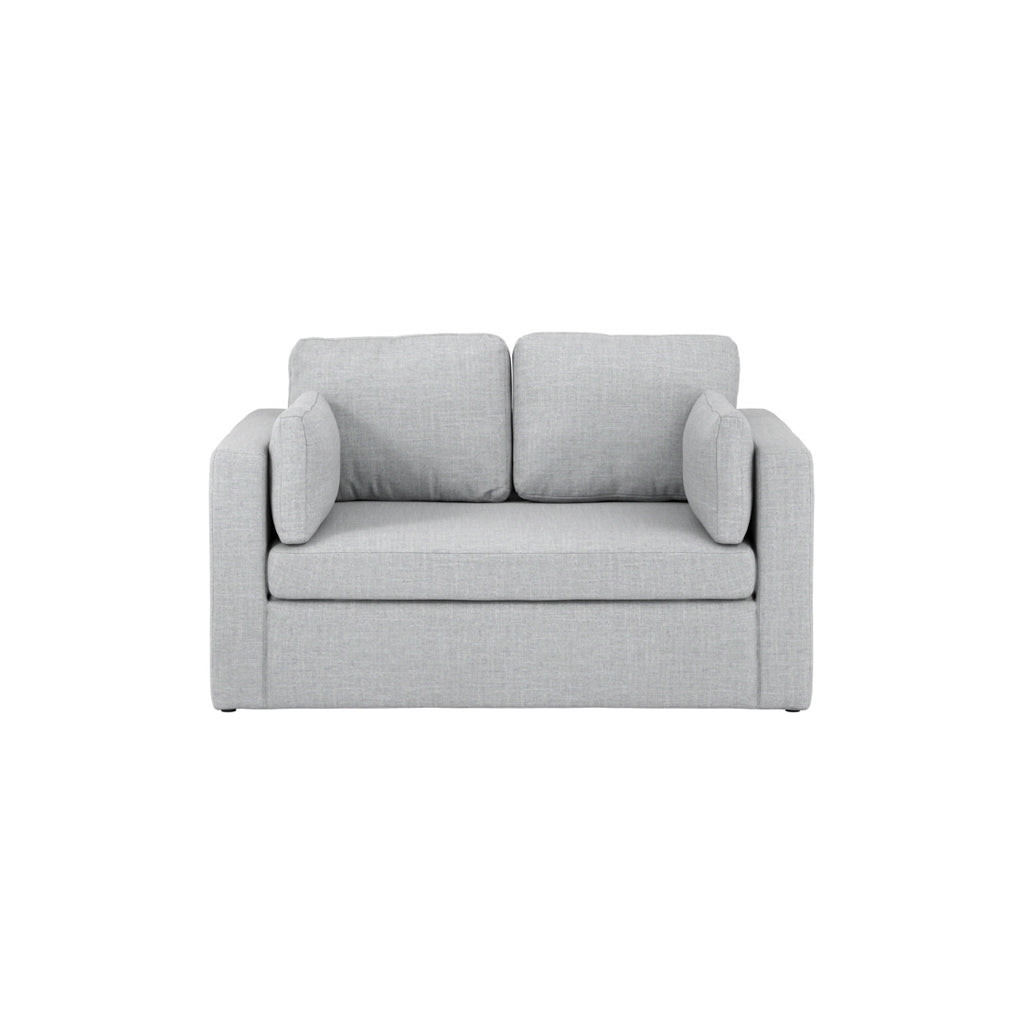 Newport Linen Blend Fabric 2 Seater Sofa In Light Grey