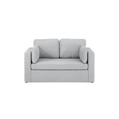 Newport Linen Blend Fabric 2 Seater Sofa In Light Grey