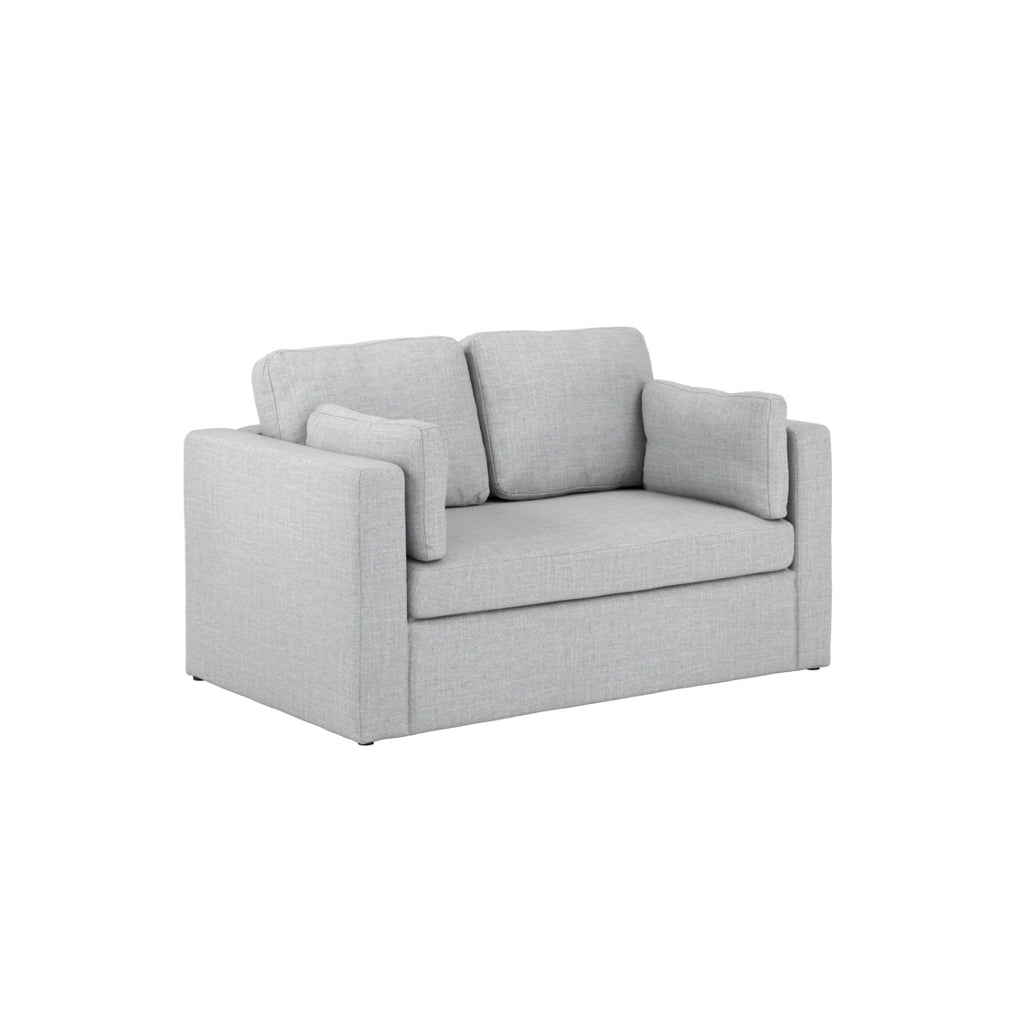 Newport Linen Blend Fabric 2 Seater Sofa In Light Grey