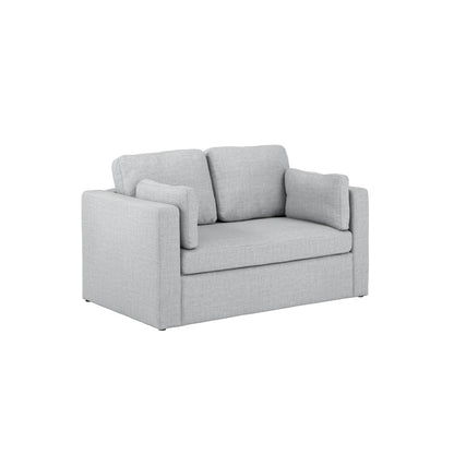 Newport Linen Blend Fabric 2 Seater Sofa In Light Grey