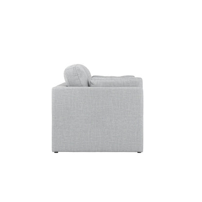 Newport Linen Blend Fabric 2 Seater Sofa In Light Grey