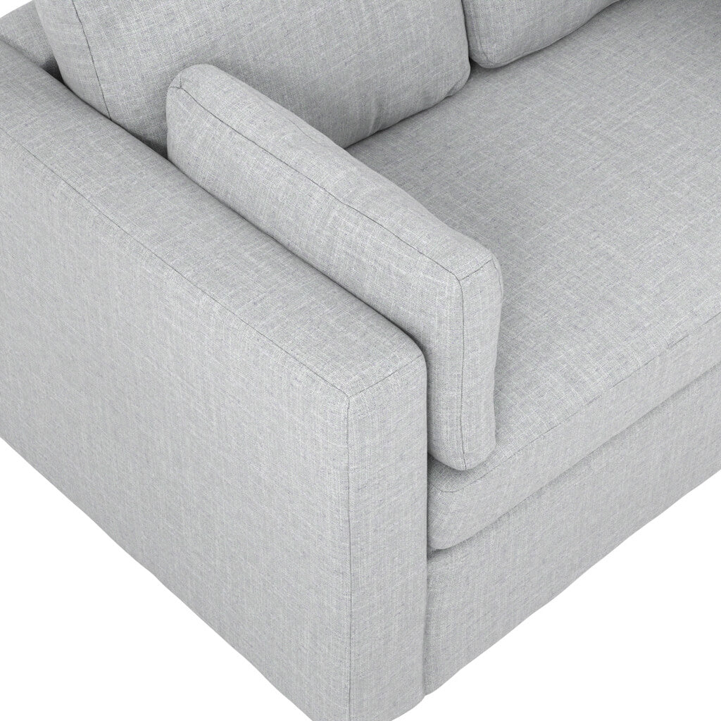 Newport Linen Blend Fabric 2 Seater Sofa In Light Grey