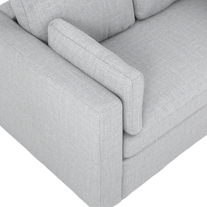 Newport Linen Blend Fabric 2 Seater Sofa In Light Grey