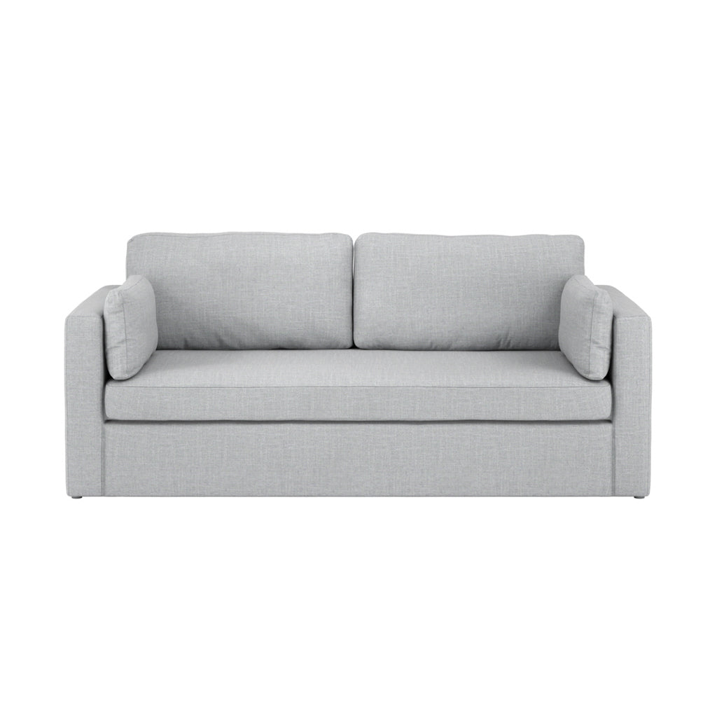 Newport Linen Blend Fabric 3 Seater Sofa In Light Grey