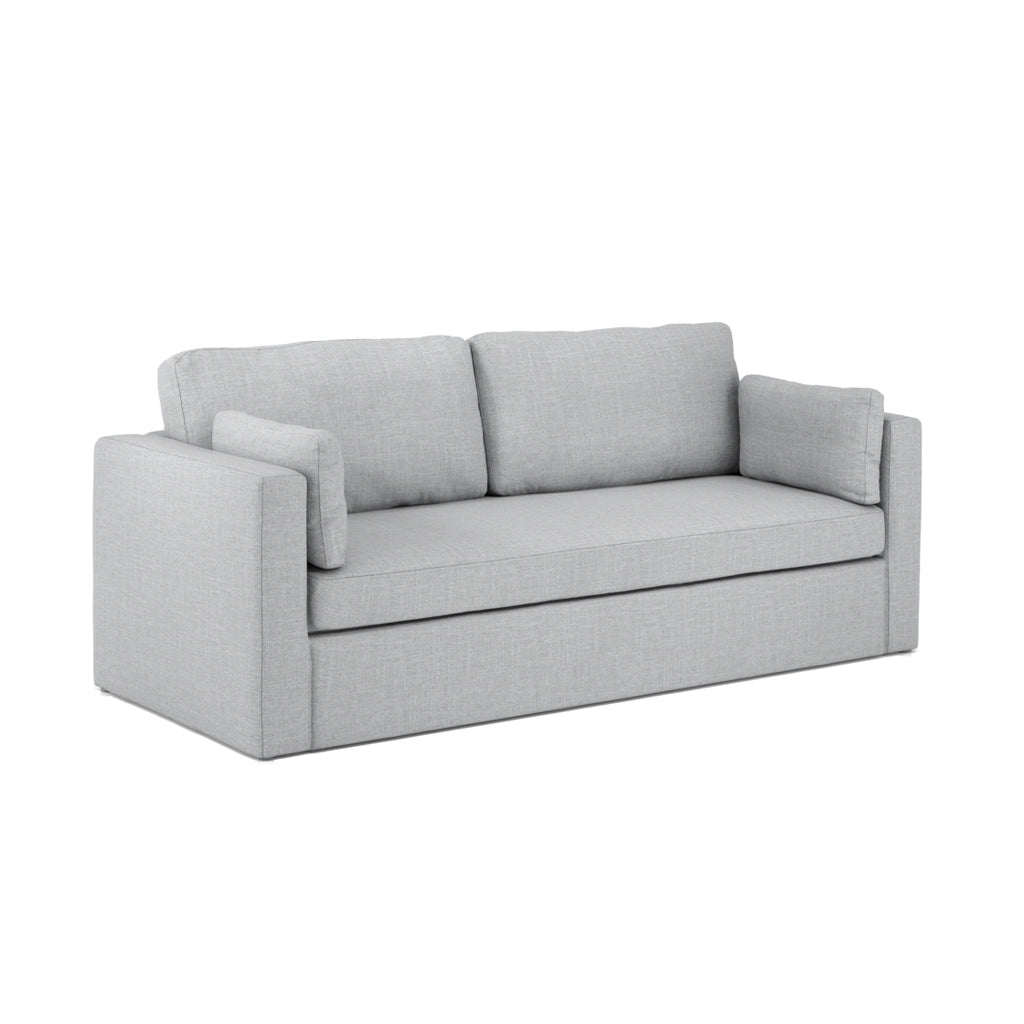 Newport Linen Blend Fabric 3 Seater Sofa In Light Grey