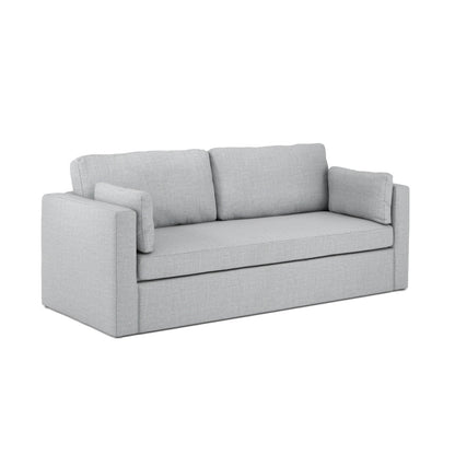 Newport Linen Blend Fabric 3 Seater Sofa In Light Grey