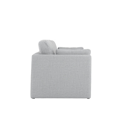 Newport Linen Blend Fabric 3 Seater Sofa In Light Grey