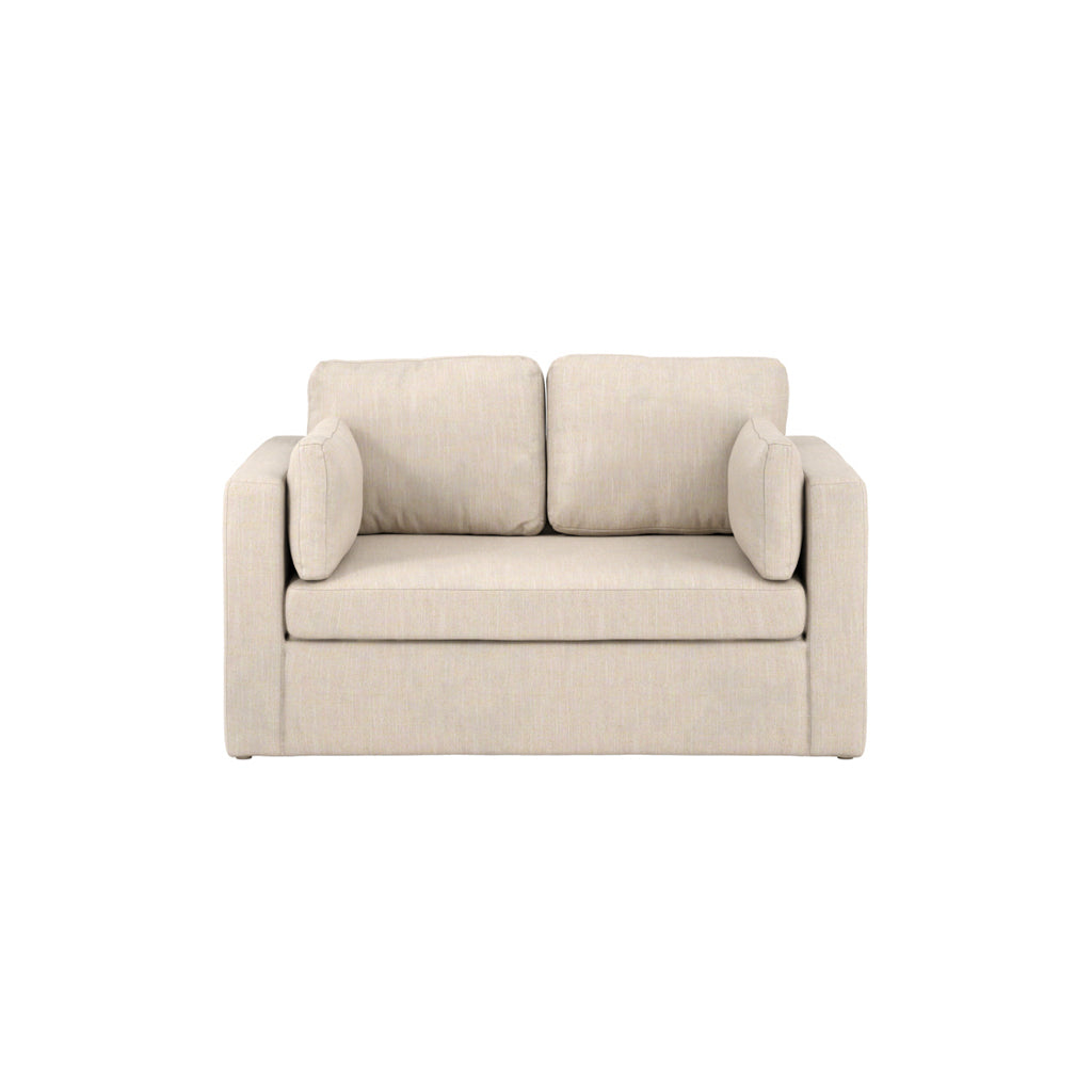 Newport Linen Blend Fabric 2 Seater Sofa In Stone