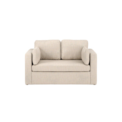 Newport Linen Blend Fabric 2 Seater Sofa In Stone