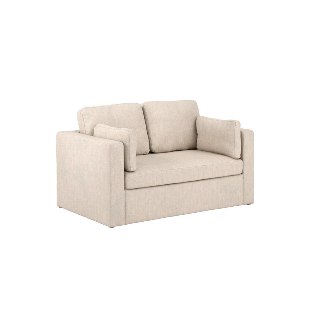 Newport Linen Blend Fabric 2 Seater Sofa In Stone