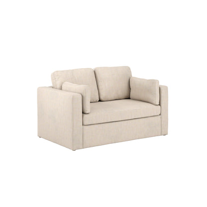 Newport Linen Blend Fabric 2 Seater Sofa In Stone