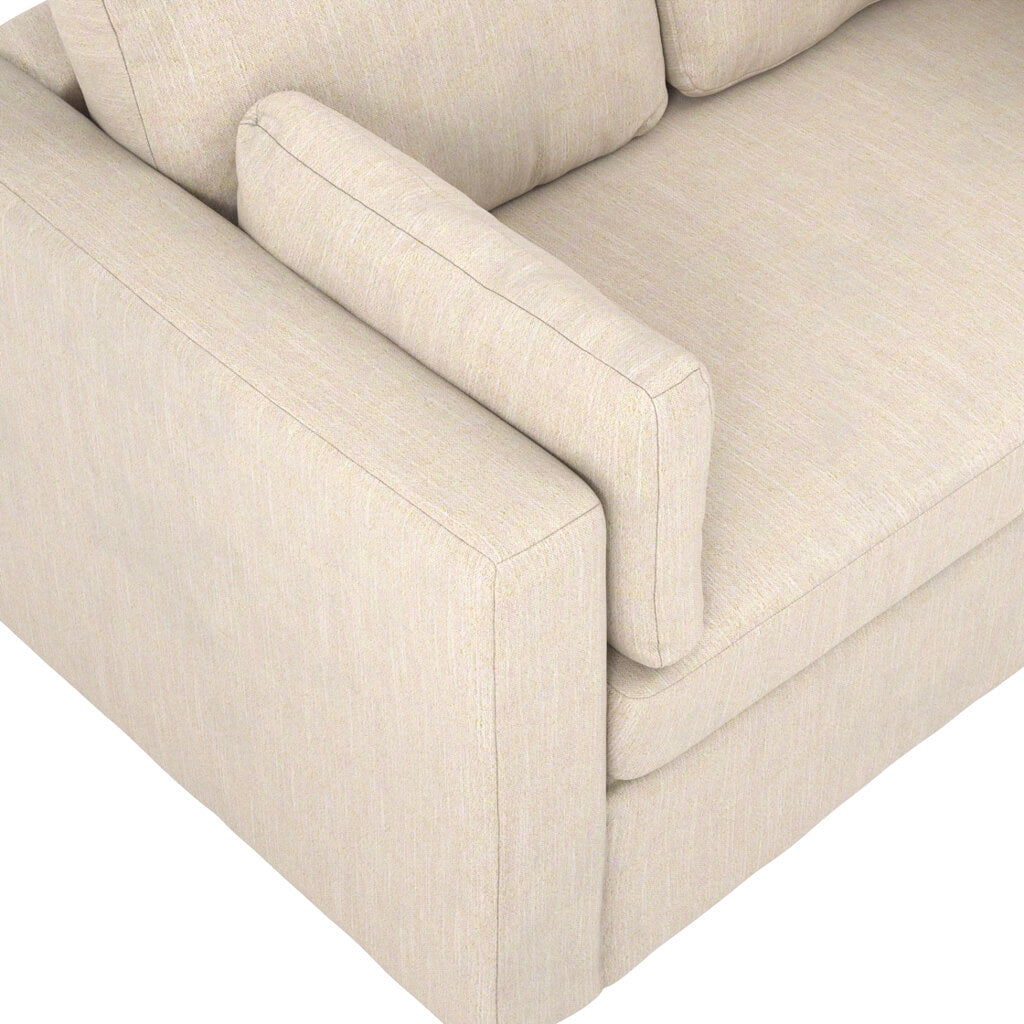 Newport Linen Blend Fabric 2 Seater Sofa In Stone
