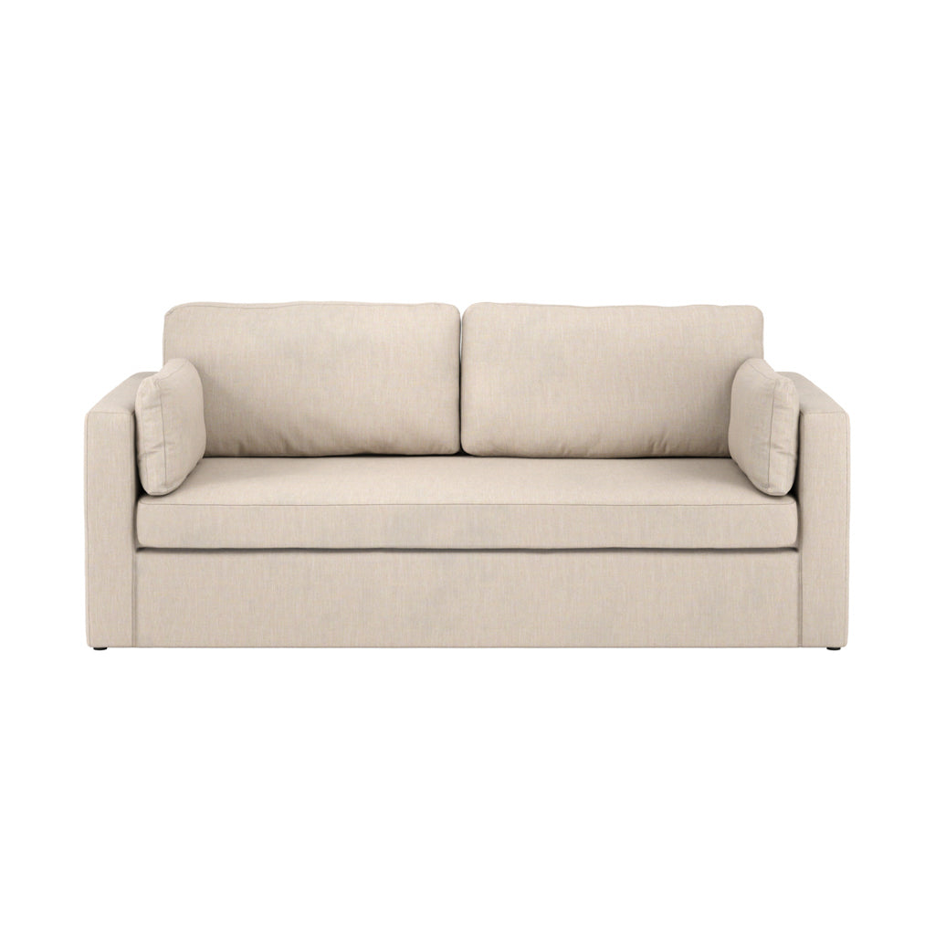 Newport Linen Blend Fabric 3 Seater Sofa In Stone