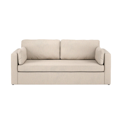 Newport Linen Blend Fabric 3 Seater Sofa In Stone