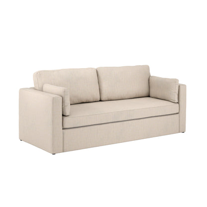 Newport Linen Blend Fabric 3 Seater Sofa In Stone