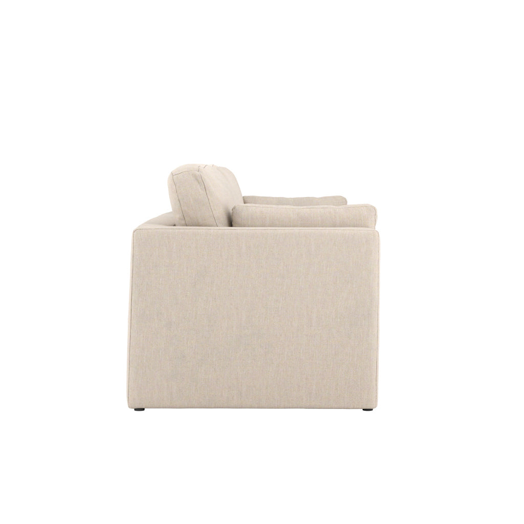 Newport Linen Blend Fabric 3 Seater Sofa In Stone