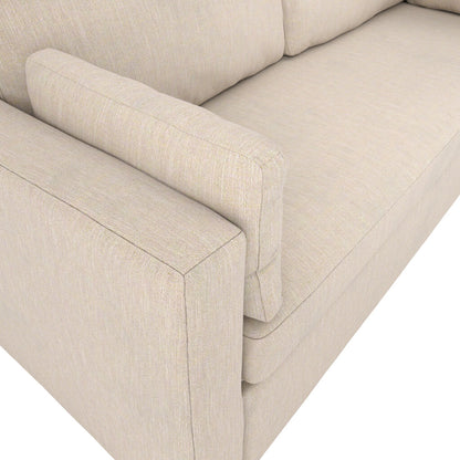 Newport Linen Blend Fabric 3 Seater Sofa In Stone