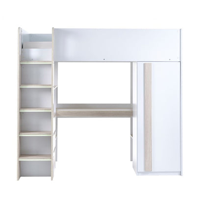 Ocean Wooden Highsleeper Bunk Bed In White And Oak