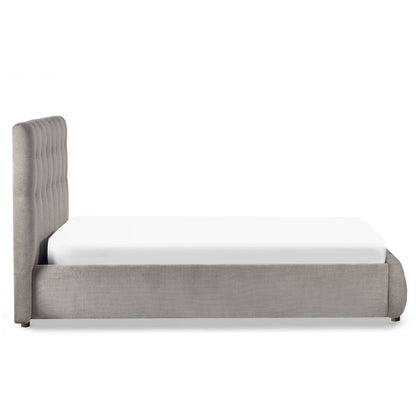 Odette Wooden King Size Bed In Light Taupe