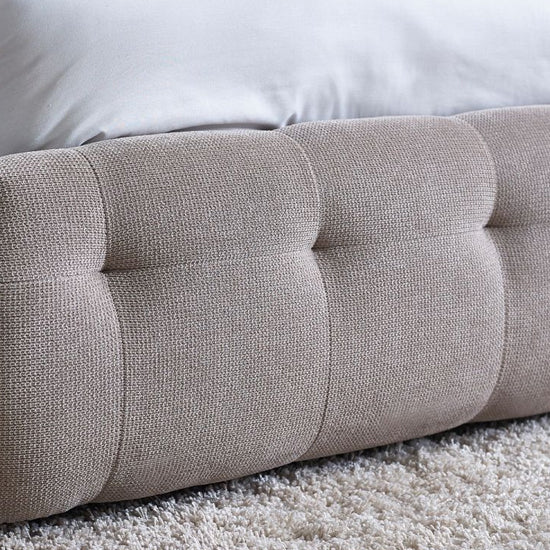 Odette Wooden King Size Bed In Light Taupe