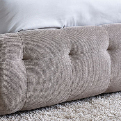 Odette Wooden King Size Bed In Light Taupe