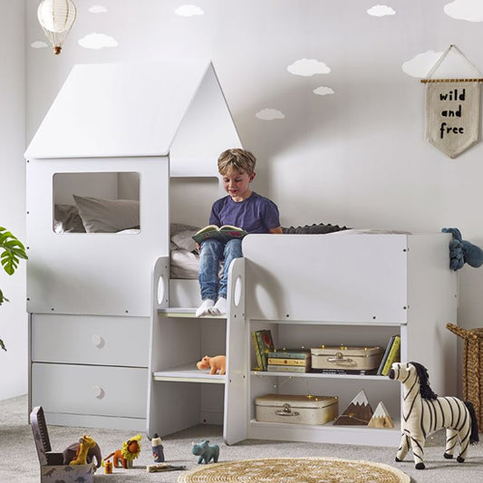 Orpheus Wooden Midsleeper Bunk Bed In White