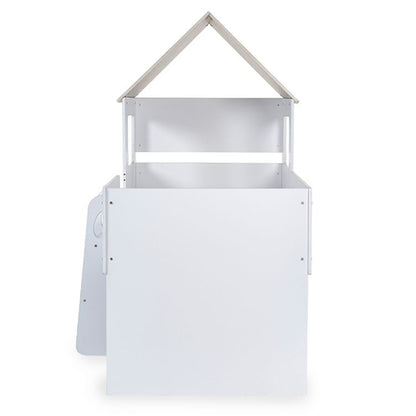 Orpheus Wooden Midsleeper Bunk Bed In Pale Wood And White