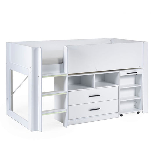 Otis Wooden Midsleeper Bunk Bed In White