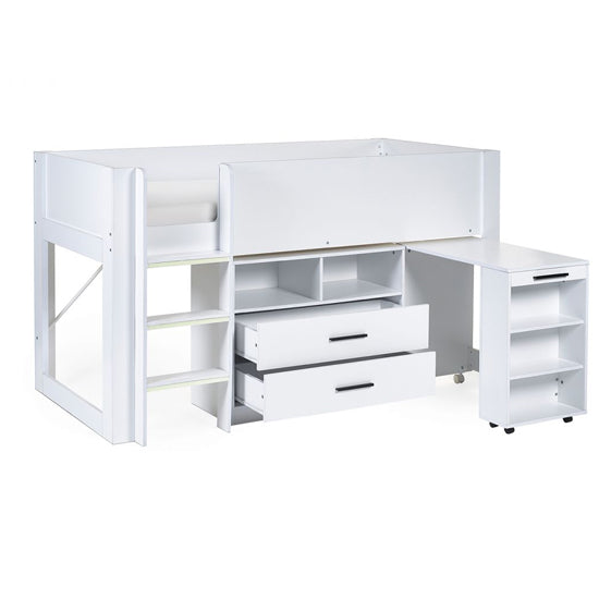 Otis Wooden Midsleeper Bunk Bed In White