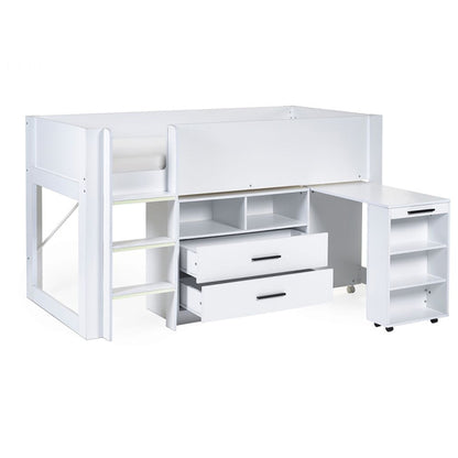 Otis Wooden Midsleeper Bunk Bed In White