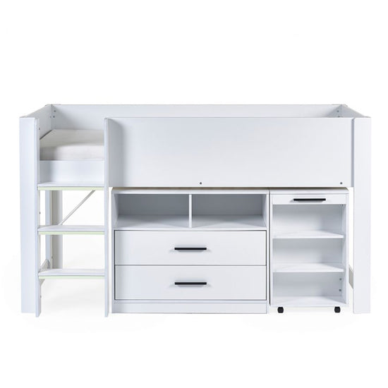 Otis Wooden Midsleeper Bunk Bed In White