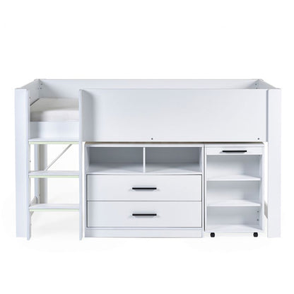 Otis Wooden Midsleeper Bunk Bed In White
