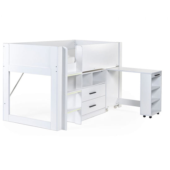 Otis Wooden Midsleeper Bunk Bed In White