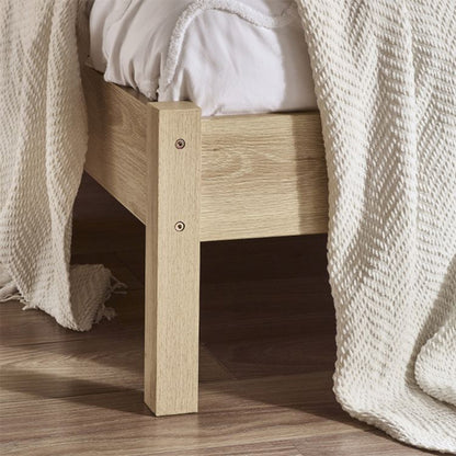 Padstow Wooden Rattan King Size Bed In Oak