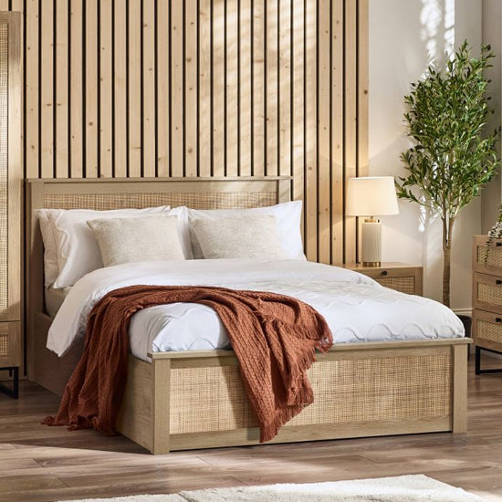 Padstow Wooden Ottoman King Size Bed In Oak