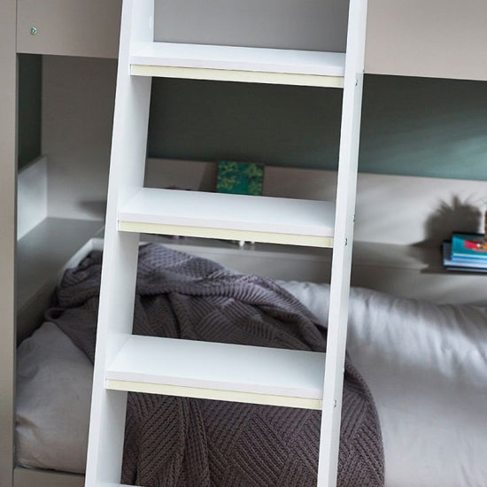 Parsec Wooden Bunk Bed In Taupe And White