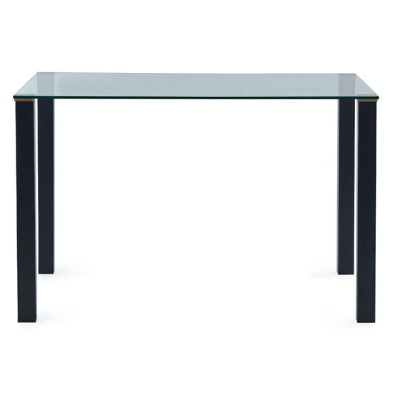 Piero Rectangular Clear Glass Dining Table With Metal Legs