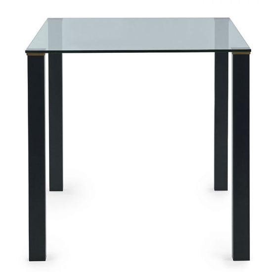 Piero Rectangular Clear Glass Dining Table With Metal Legs