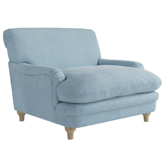 Plumpton Weave Fabric Armchair In Duck Egg Blue