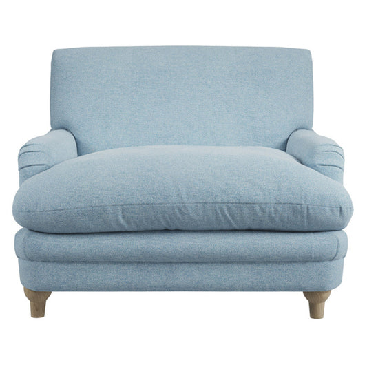 Plumpton Weave Fabric Armchair In Duck Egg Blue