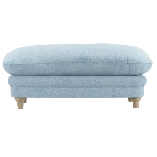 Plumpton Weave Fabric Footstool In Duck Egg Blue