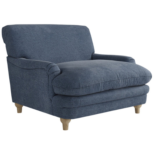 Plumpton Weave Fabric Armchair In Denim Blue