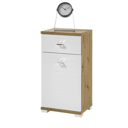 Pool Wooden Bathroom Storage Cabinet In Artisan Oak And White