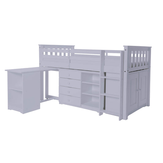 Porto Mid Sleeper Bunk Bed Set In Grey