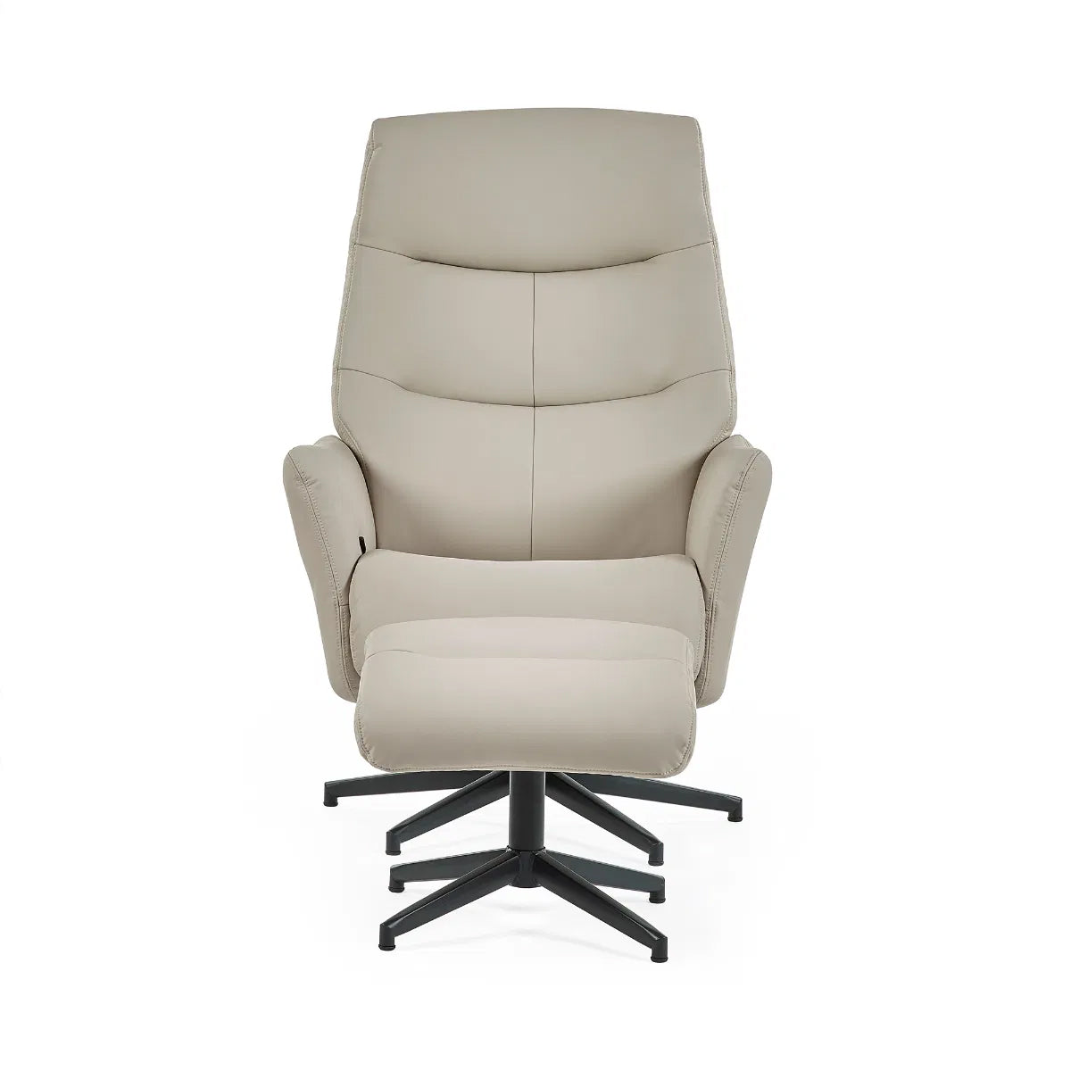 Priya Fabric Recliner Chair And Stool In Grey