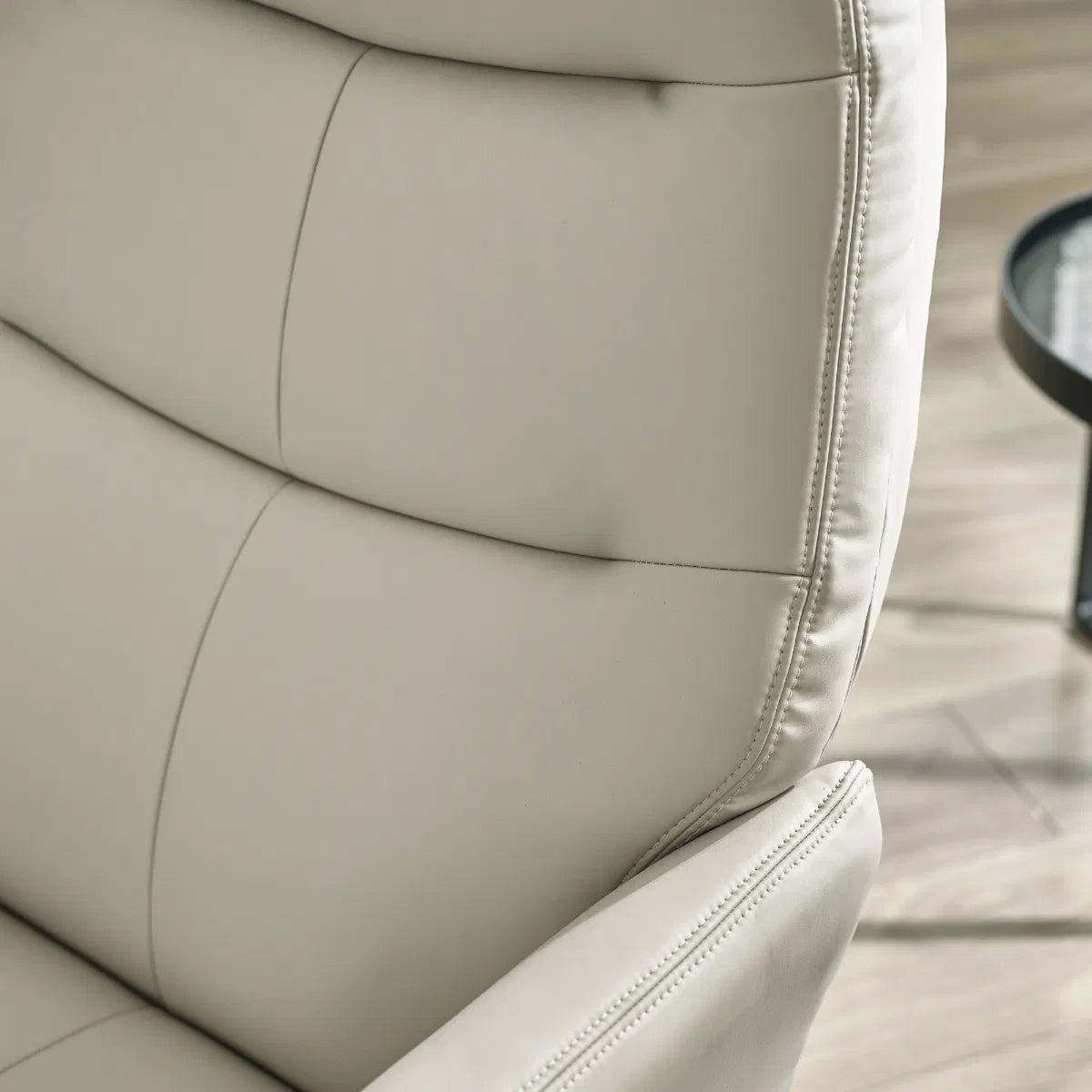 Priya Fabric Recliner Chair And Stool In Grey